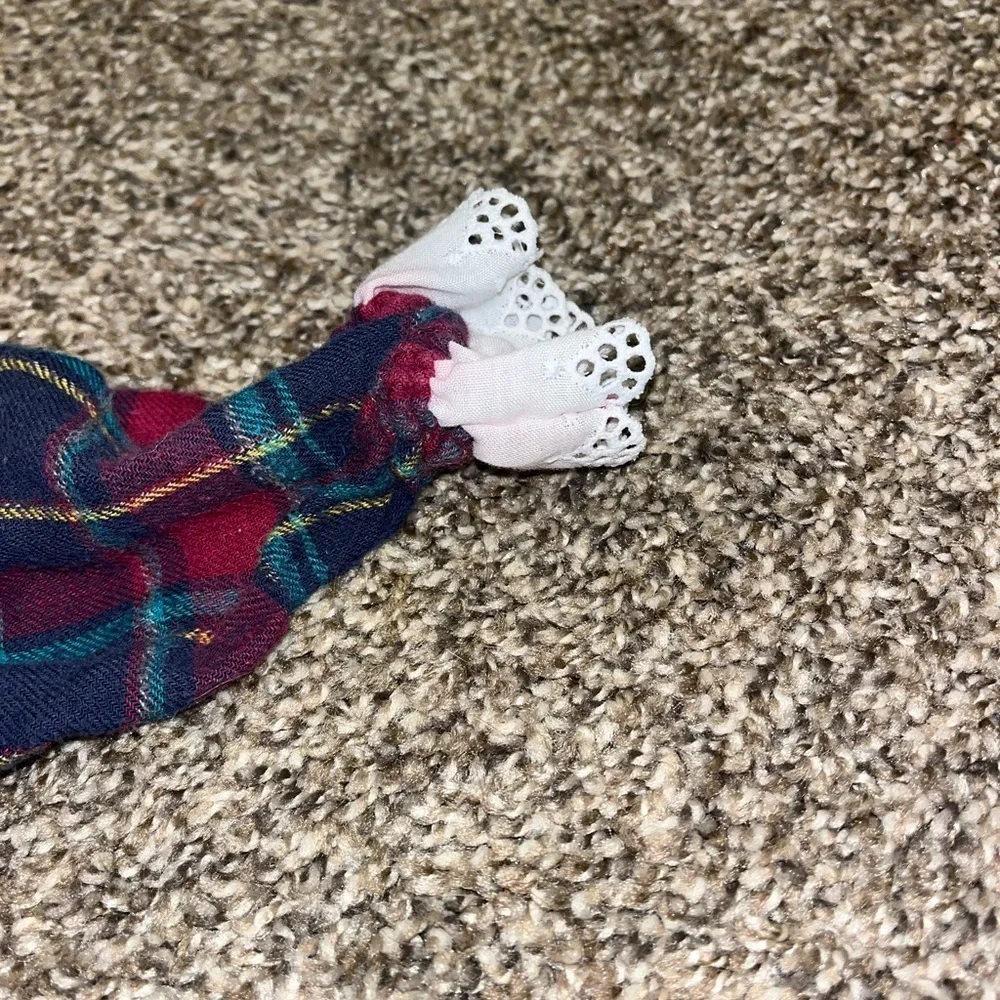 Small Steps for Infants Vintage Christmas romper plaid size 12 months